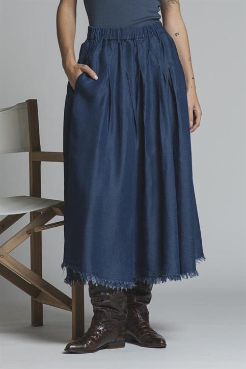 SKIRT 3/4 CHAMBRAY MID.BLUE