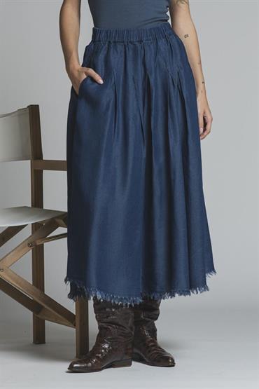 SKIRT 3/4 CHAMBRAY MID.BLUE