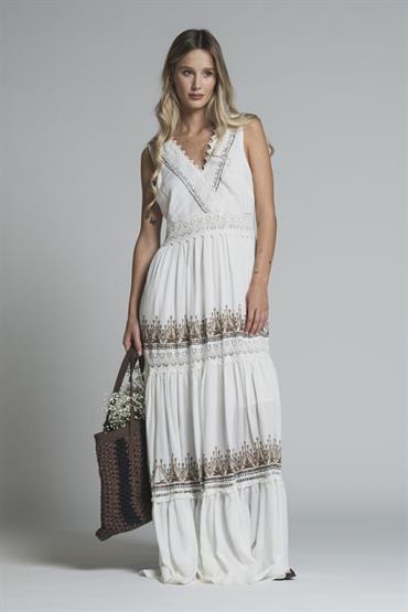 DRESS BRACES EMBROIDERY 100% CTN CRINKLE IVORY