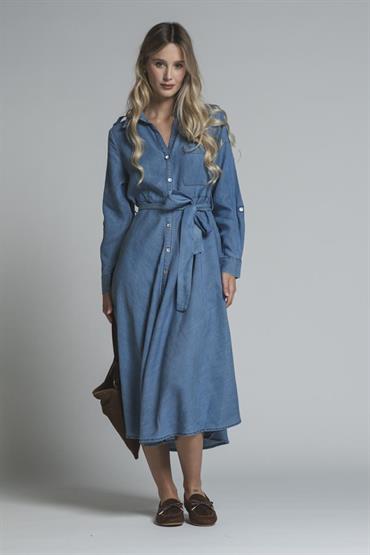 DRESS SHIRT BELT CHAMBRAY LT. BLUE