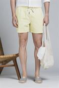 SWIMMING TRUNKS SEERSUCKER ALLOVER PRN YELLOW STRIPE