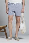 SWIMMING TRUNKS SEERSUCKER EMBROIDERY NAVY STRIPE