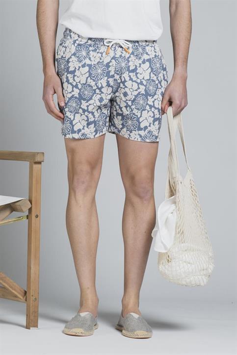 SWIMMING TRUNKS SEERSUCKER ALLOVER PRN BLUE