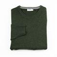 ROUND NECK WOOL/NYLON DARK GREEN