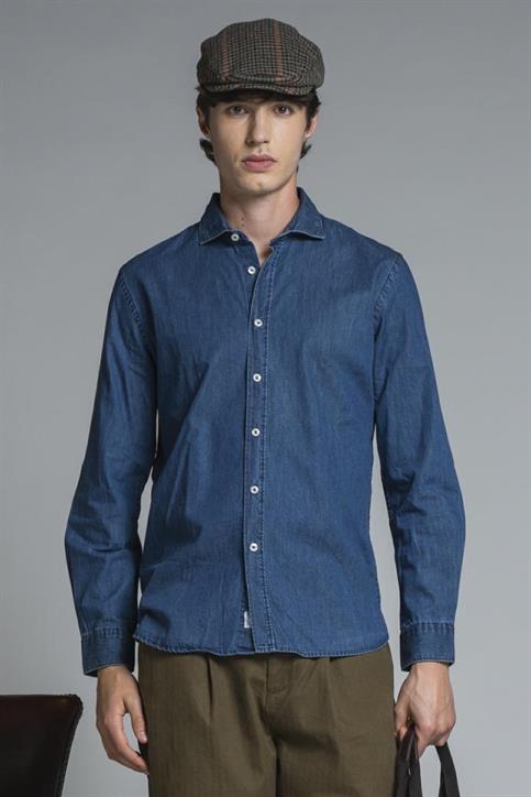 FRENCH COLLAR L/S DENIM SLIM E/W