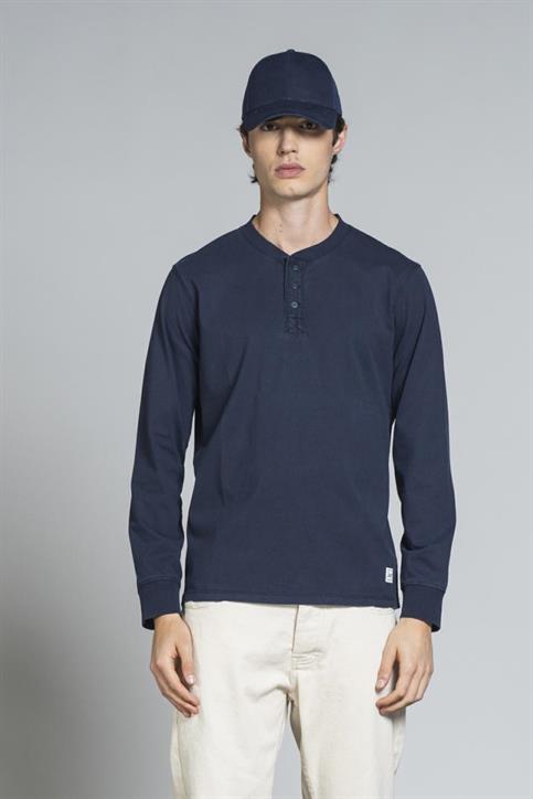 CHESTER L/S REGULAR JERSEY SOLID CARBON+SNOW WASH