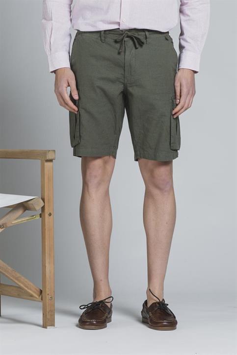 CARGO SHORT COMF.MIXED LINEN G/D