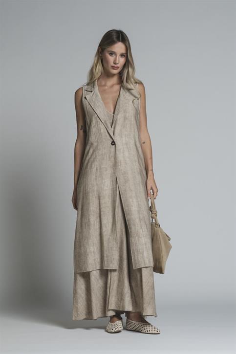 GILET LONG RAYON NYLON