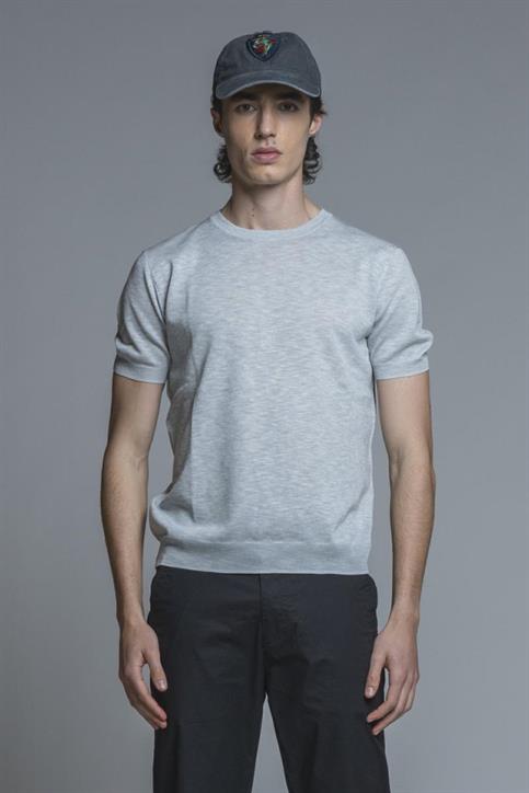 SWEATER ROUND NECK S/S MIX.LINEN SOFT WASH