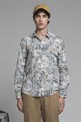 ITALIAN COLLAR L/S SLIM LIN/CTN S.WASH