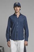 FRENCH COLLAR L/S SLIM DENIM SLUB G/W MID.