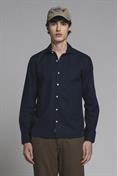 FRENCH COLLAR L/S MIXED LINEN S.WASH F/D