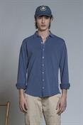 FRENCH COLLAR L/S COMF.OXFORD PIQUET G/D