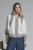 BLOUSE L/S EMBROIDERY 100% COTTON