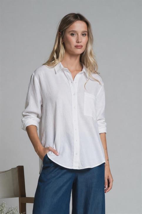 SHIRT LONG L/S 100% LINEN G/D